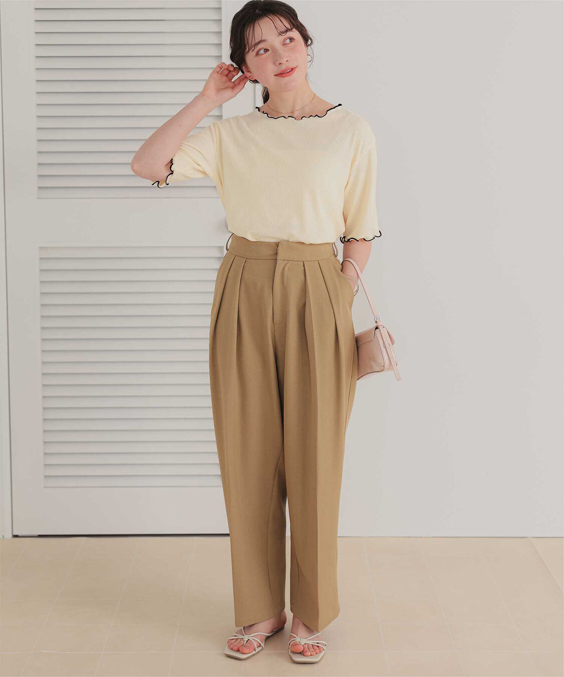 titivate「機能性リブカットソーメロートップス」|Tシャツ・カットソー|