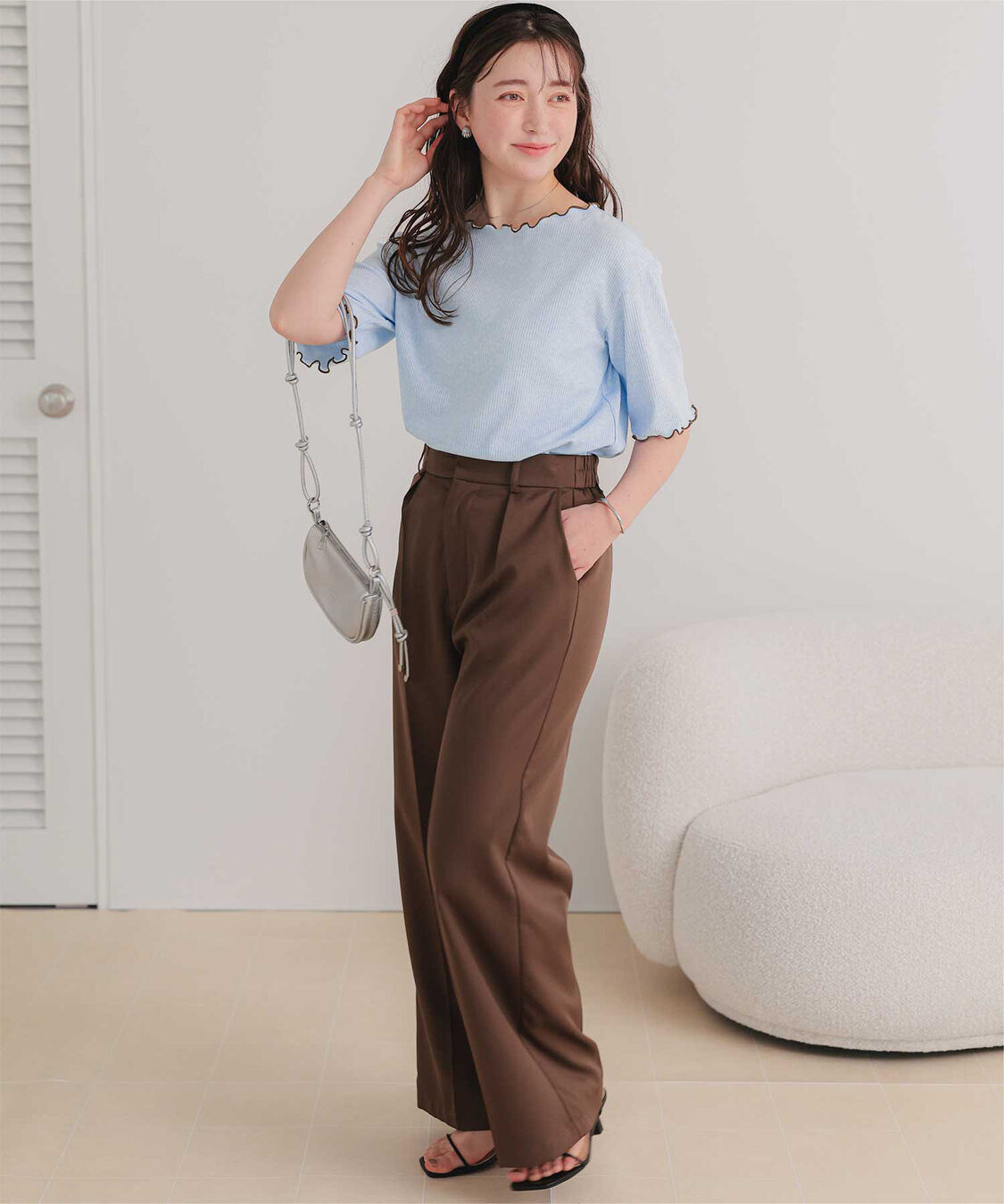 titivate「機能性リブカットソーメロートップス」|Tシャツ・カットソー|