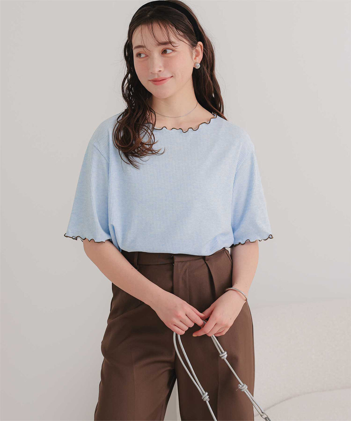 titivate「機能性リブカットソーメロートップス」|Tシャツ・カットソー|