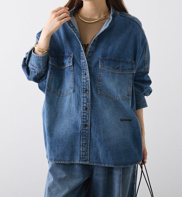  「【累計1万枚突破！名品】ヴィンテージライクデニムバンドカラーシャツ」|シャツ・ブラウス|