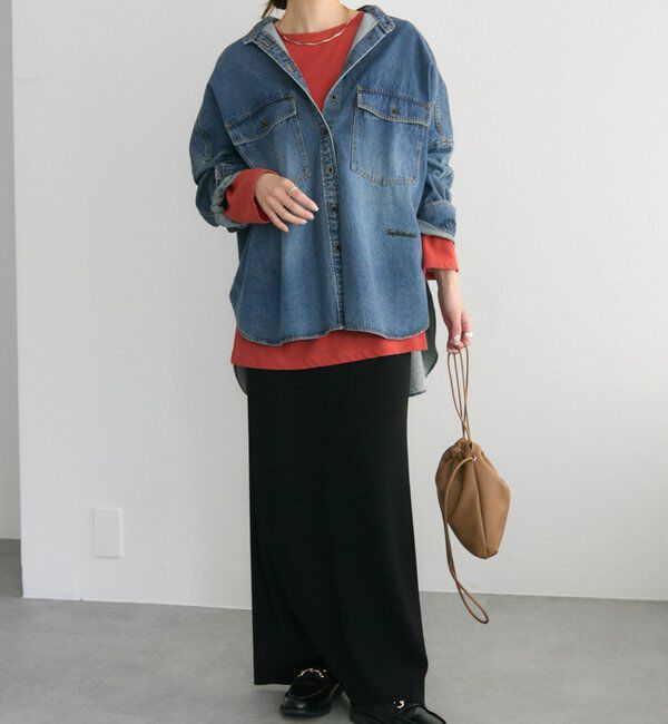  「【累計1万枚突破！名品】ヴィンテージライクデニムバンドカラーシャツ」|シャツ・ブラウス|