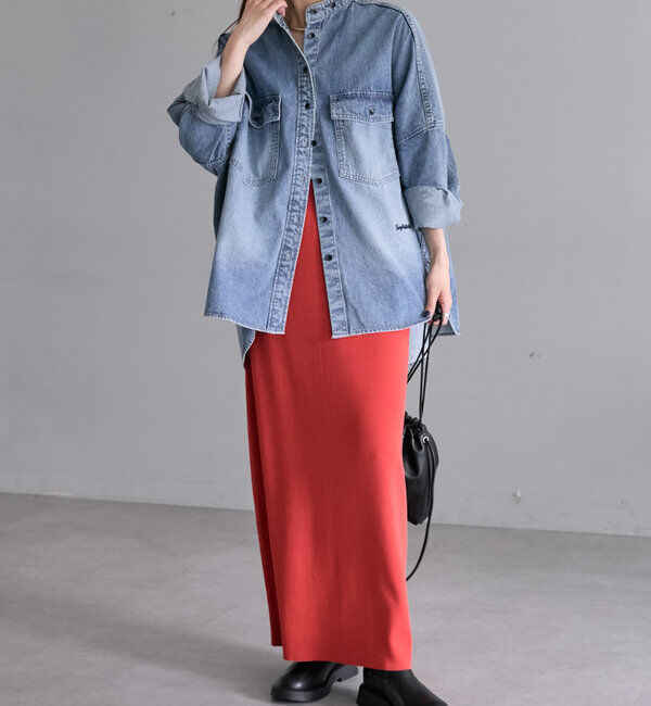  「【累計1万枚突破！名品】ヴィンテージライクデニムバンドカラーシャツ」|シャツ・ブラウス|