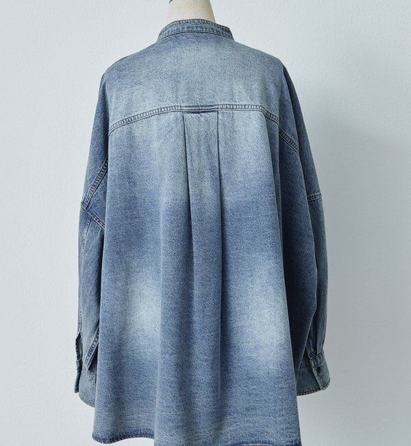  「【累計1万枚突破！名品】ヴィンテージライクデニムバンドカラーシャツ」|シャツ・ブラウス|