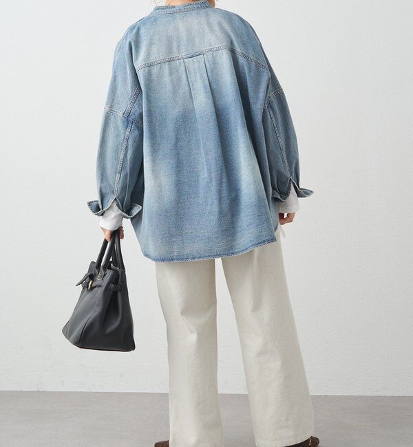  「【累計1万枚突破！名品】ヴィンテージライクデニムバンドカラーシャツ」|シャツ・ブラウス|
