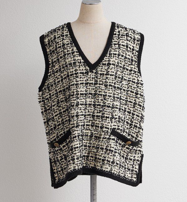  「ツィードライクニットベスト」|ニット・セーター|