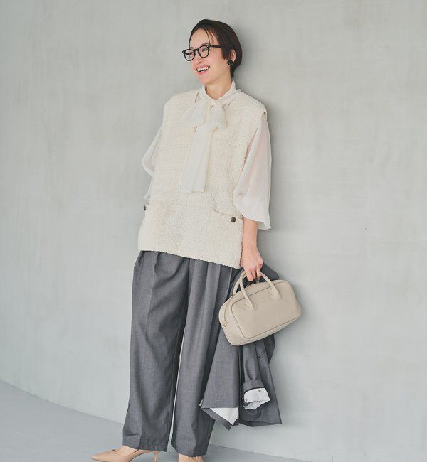  「ツィードライクニットベスト」|ニット・セーター|