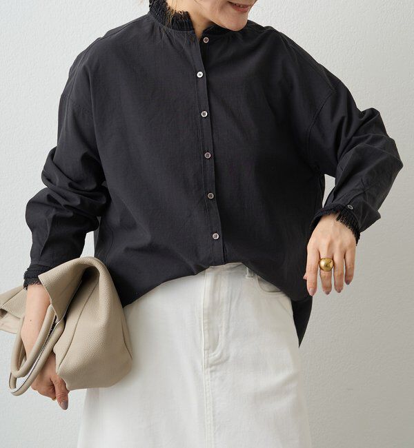  「襟袖プリーツレースブラウス」|シャツ・ブラウス|