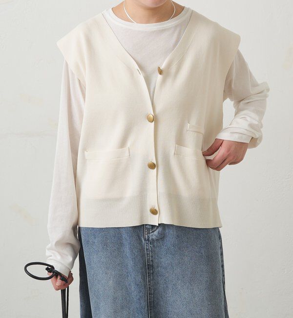  「【手洗い可能】ミラノリブニットジレベスト」|ニット・セーター|