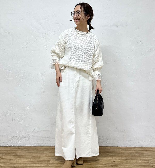  「リヨセル混デニムスカート」|スカート|オフホワイト