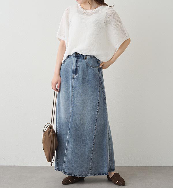  「リヨセル混デニムスカート」|スカート|