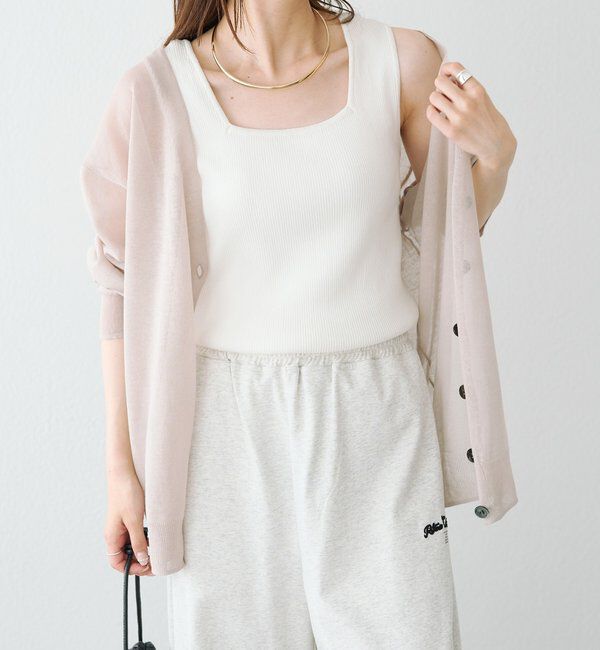  「【リバイバル/Du noir】リネンタッチスクエアタンク」|ニット・セーター|