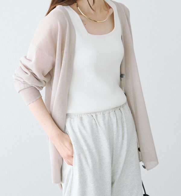  「【リバイバル/Du noir】リネンタッチスクエアタンク」|ニット・セーター|