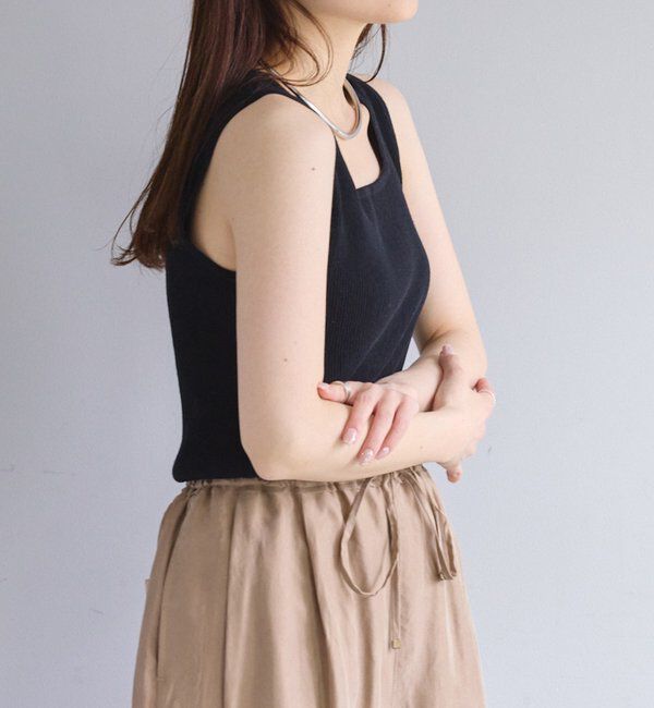  「【リバイバル/Du noir】リネンタッチスクエアタンク」|ニット・セーター|