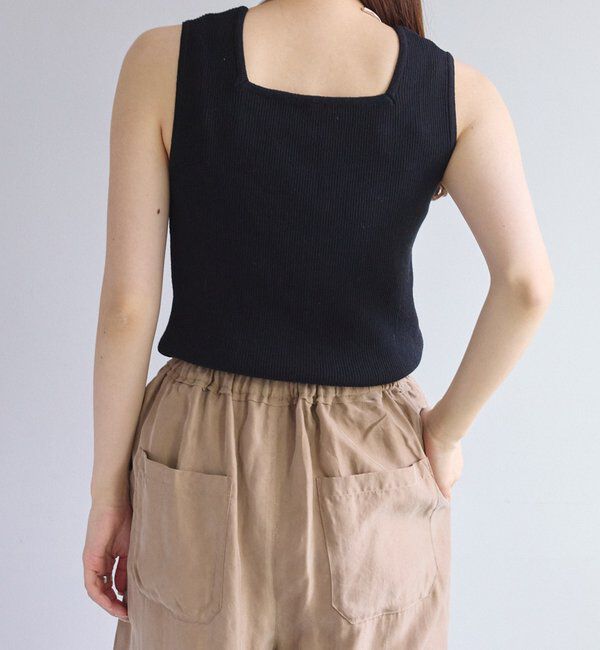  「【リバイバル/Du noir】リネンタッチスクエアタンク」|ニット・セーター|