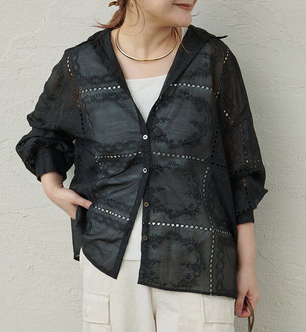  「パッチワーク刺繍レースブラウス」|シャツ・ブラウス|