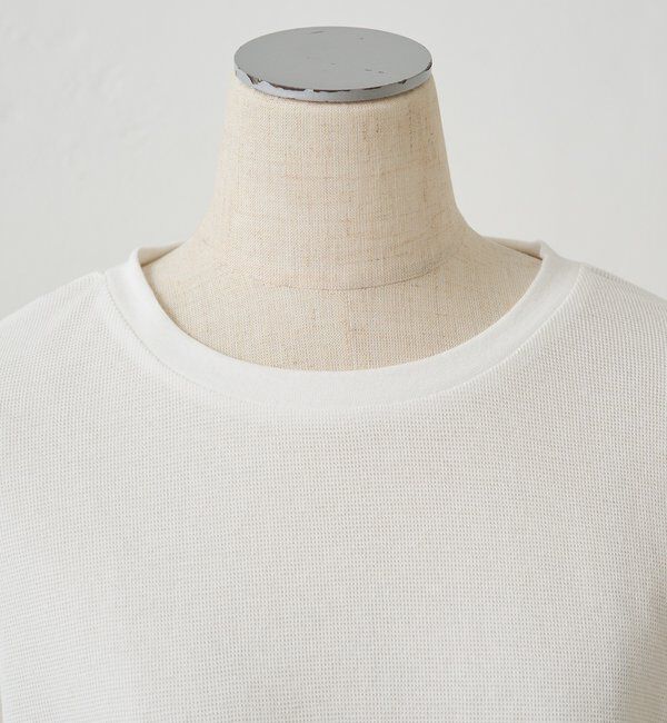  「レースヘムシアーワッフルカットソー」|プルオーバー|