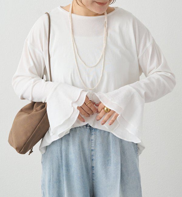  「布帛フレアカフカットソー」|Tシャツ・カットソー|