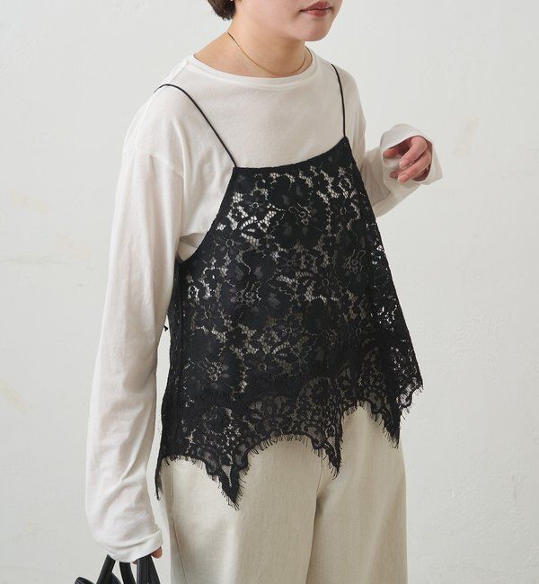  「フラワーモチーフレースキャミ」|キャミソール|