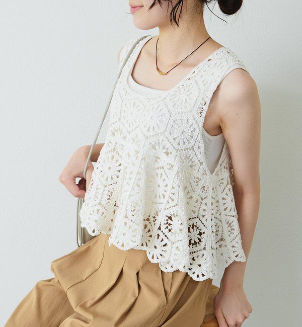  「【リバイバル】カギ針編み風ビスチェ」|キャミソール|