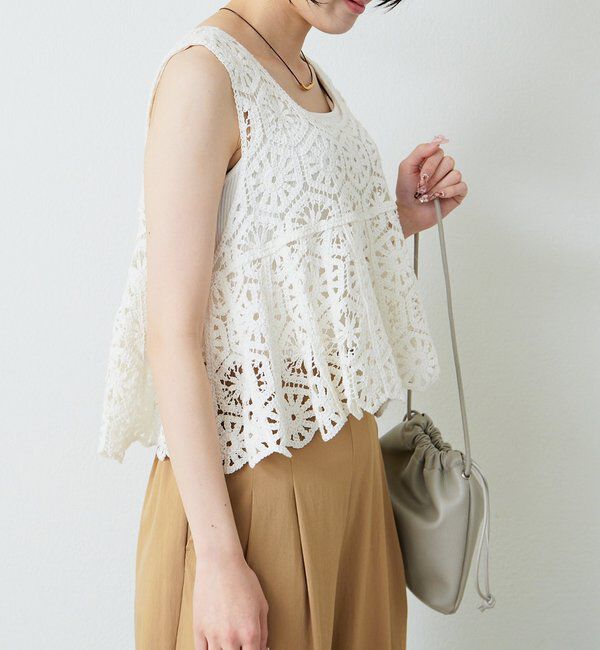  「【リバイバル】カギ針編み風ビスチェ」|キャミソール|