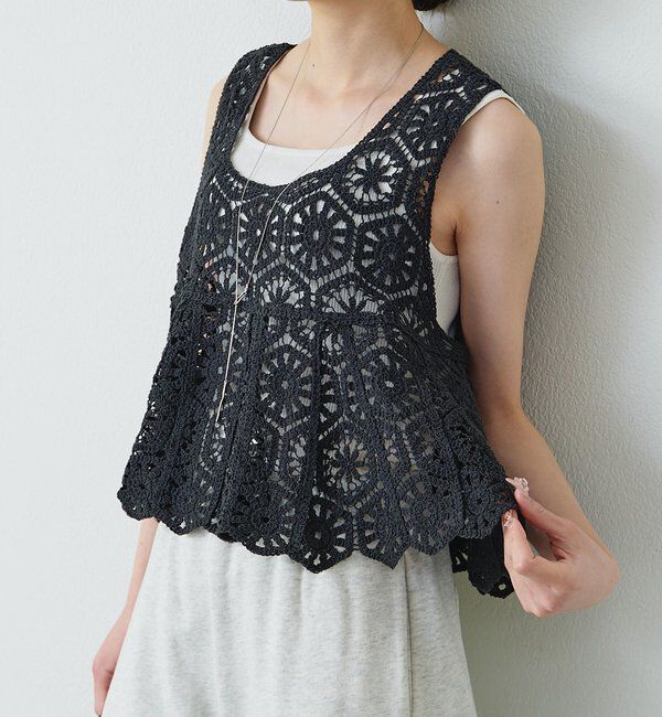  「【リバイバル】カギ針編み風ビスチェ」|キャミソール|