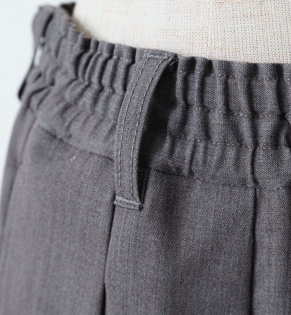  「【リニューアル】ツータックウエストゴムストレッチパンツ」|スラックス|