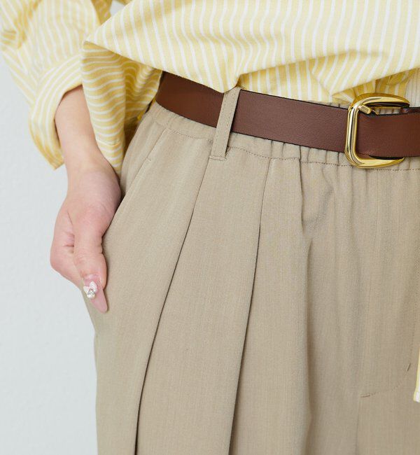  「【リニューアル】ツータックウエストゴムストレッチパンツ」|スラックス|