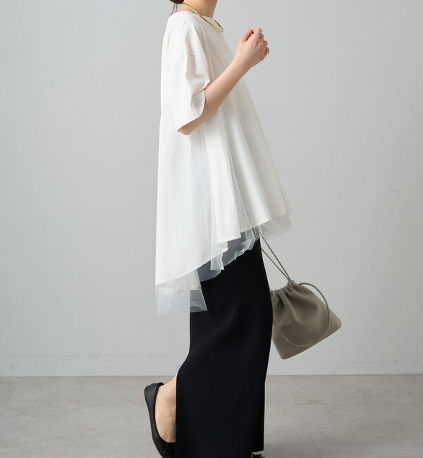  「《リバイバル》【WEB限定/Du noir】チュールドッキングTシャツ」|シャツ・ブラウス|