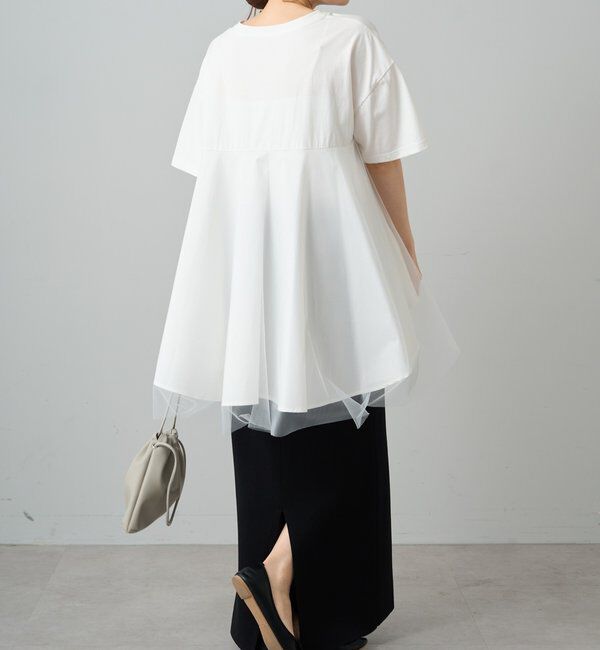  「《リバイバル》【WEB限定/Du noir】チュールドッキングTシャツ」|シャツ・ブラウス|