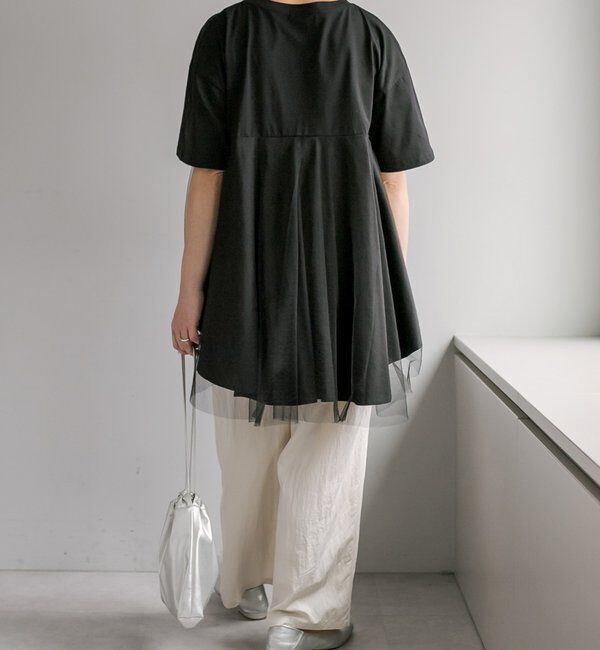  「《リバイバル》【WEB限定/Du noir】チュールドッキングTシャツ」|シャツ・ブラウス|