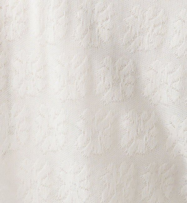  「透かし編み花柄ジャガード襟付カーディガン」|ニット・セーター|