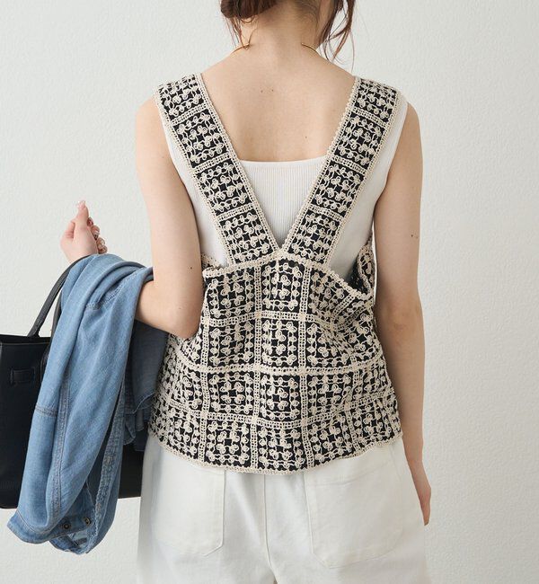  「【リバイバル/新色追加】クロシェ編み風ビスチェ」|ニット・セーター|