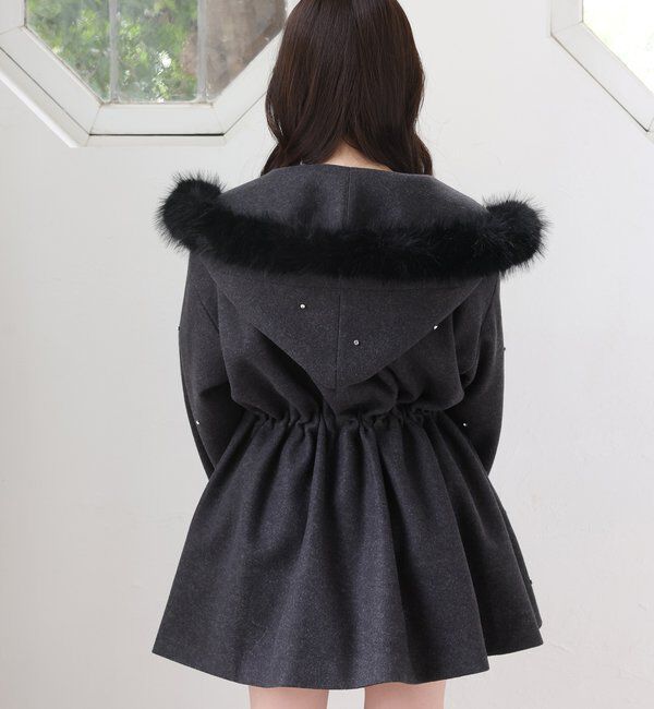  「フードフェイクファービジューミドルコート」|その他|