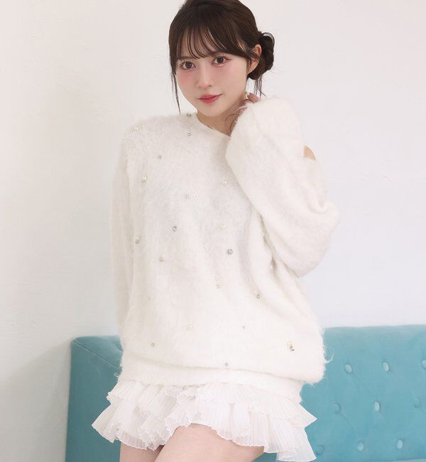  「ビジューシャギーニット」|ニット・セーター|