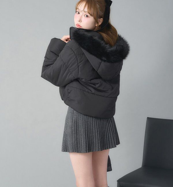  「ファー付きショートフェイクダウン」|ダウンベスト・ベスト|