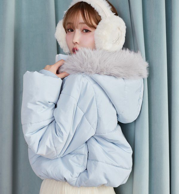  「ファー付きショートフェイクダウン」|ダウンベスト・ベスト|