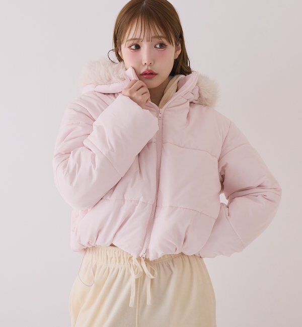  「ファー付きショートフェイクダウン」|ダウンベスト・ベスト|