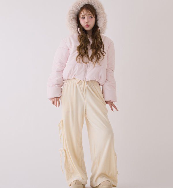  「ファー付きショートフェイクダウン」|ダウンベスト・ベスト|