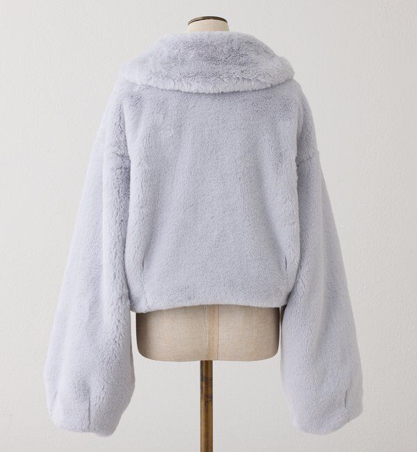  「衿つきエコファーショートコート」|ダウンベスト・ベスト|