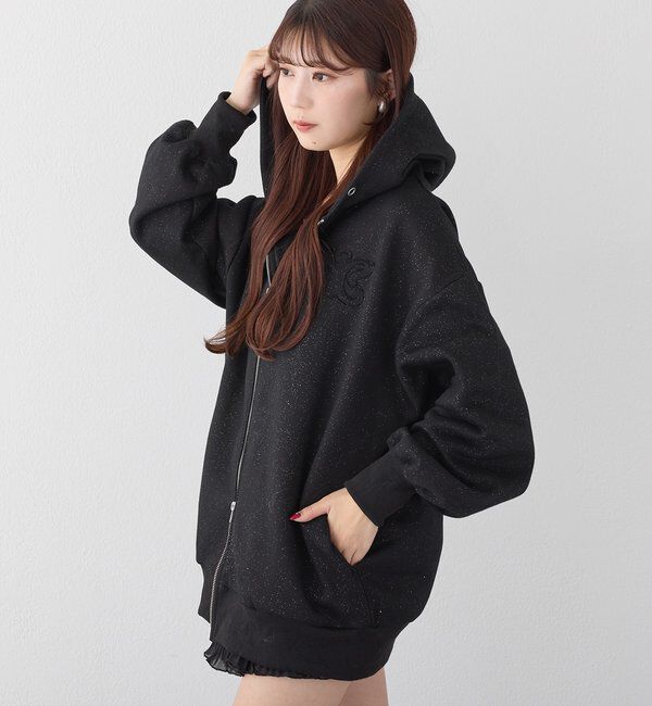  「ロゴグリッターパーカー」|プルオーバー|