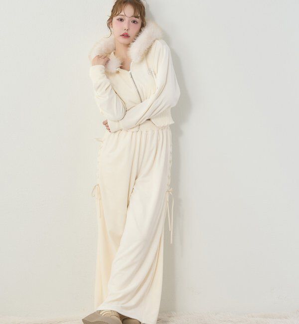  「【セットアップ可能】フェイクファーパーカー」|プルオーバー|