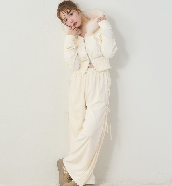  「【セットアップ可能】フェイクファーパーカー」|プルオーバー|