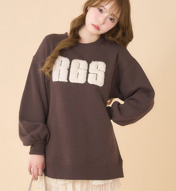  「ロゴファースエット」|プルオーバー|ブラウン