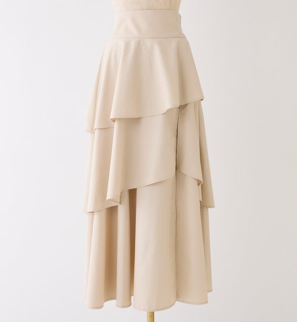  「スリットティアードロングスカート／後ろレースアップ」|スカート|