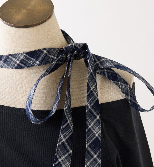  「リボンタイ／ワンショルカットトップス」|プルオーバー|