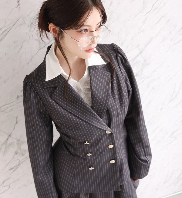  「後ろレースアップテーラードジャケット/SM展開」|ダウンベスト・ベスト|