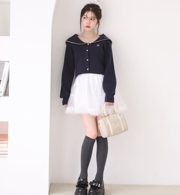  「ロゴ刺繍セーラーニット」|ニット・セーター|