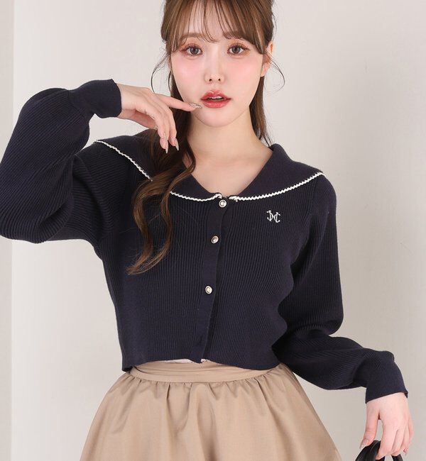  「ロゴ刺繍セーラーニット」|ニット・セーター|