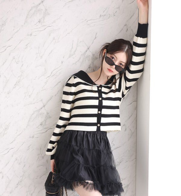  「ロゴ刺繍セーラーニット」|ニット・セーター|