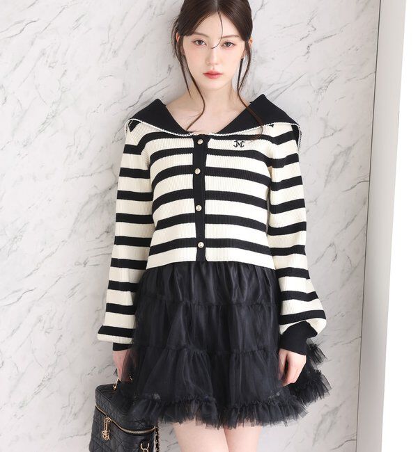  「ロゴ刺繍セーラーニット」|ニット・セーター|